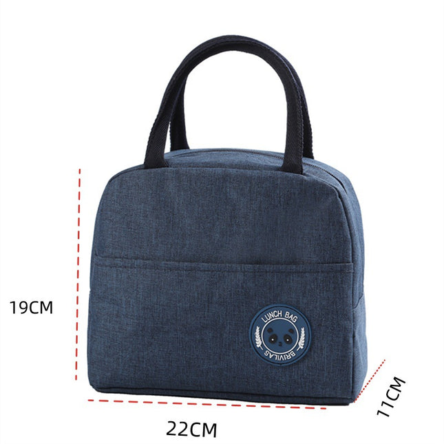 Navy Blue Portable Insulated Lunch Bag for Kids & Adults Cute Panda Thermal Bento Tote Lightweight