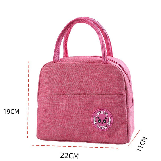 Rose Red Portable Insulated Lunch Bag for Kids & Adults Cute Panda Thermal Bento Tote Lightweight