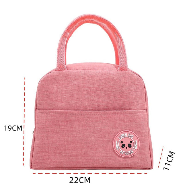 Pink Portable Insulated Lunch Bag for Kids & Adults Cute Panda Thermal Bento Tote Lightweight