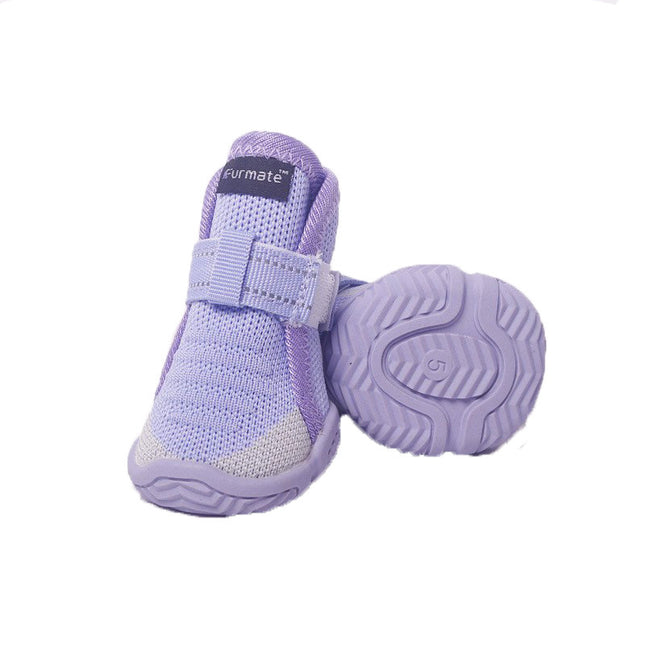 3 Purple Breathable Woven Dog Shoes for Small to Medium Dogs