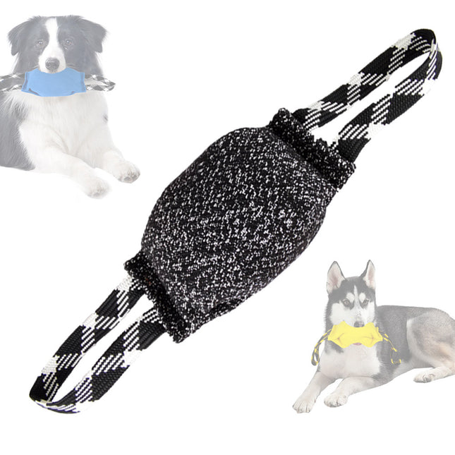 Black Durable Dog Tug Toy with 2 Handles