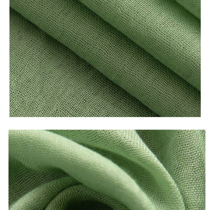 White Cotton and linen scarves - Elegant, solid-color, lightweight shawls, soft and comfortable, suitable for pairing with various outfits.
