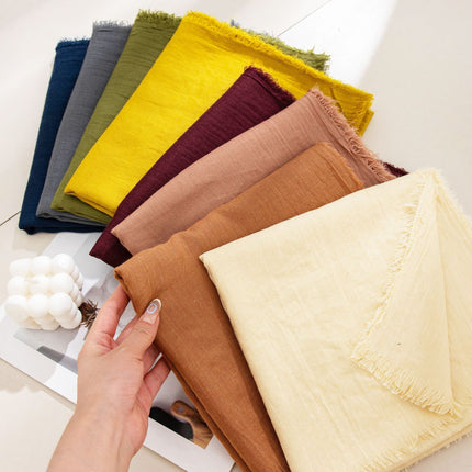 Light Pink Cotton and linen scarves - Elegant, solid-color, lightweight shawls, soft and comfortable, suitable for pairing with various outfits.