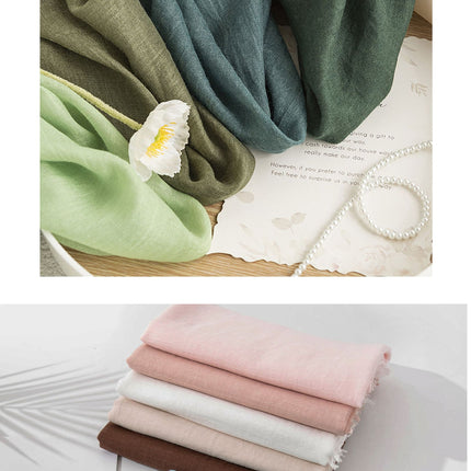 Dark Yellow Cotton and linen scarves - Elegant, solid-color, lightweight shawls, soft and comfortable, suitable for pairing with various outfits.