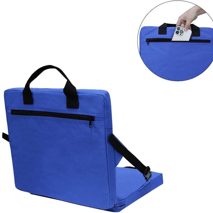 Blue Portable Foldable Outdoor Seat – Multi-Functional Stadium & Boat Chair with Carry Handle