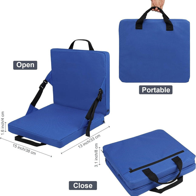Blue Portable Foldable Outdoor Seat Multi-Functional Stadium & Boat Chair with Carry Handle – product detail