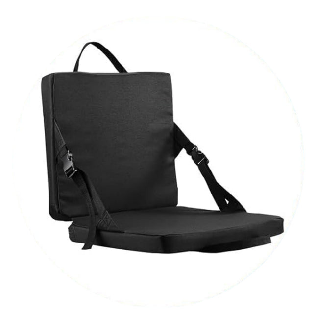 Black Portable Foldable Outdoor Seat Multi-Functional Stadium & Boat Chair with Carry Handle
