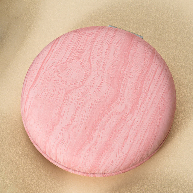 2 Pcs Pink Portable Wooden-Style Makeup Mirror