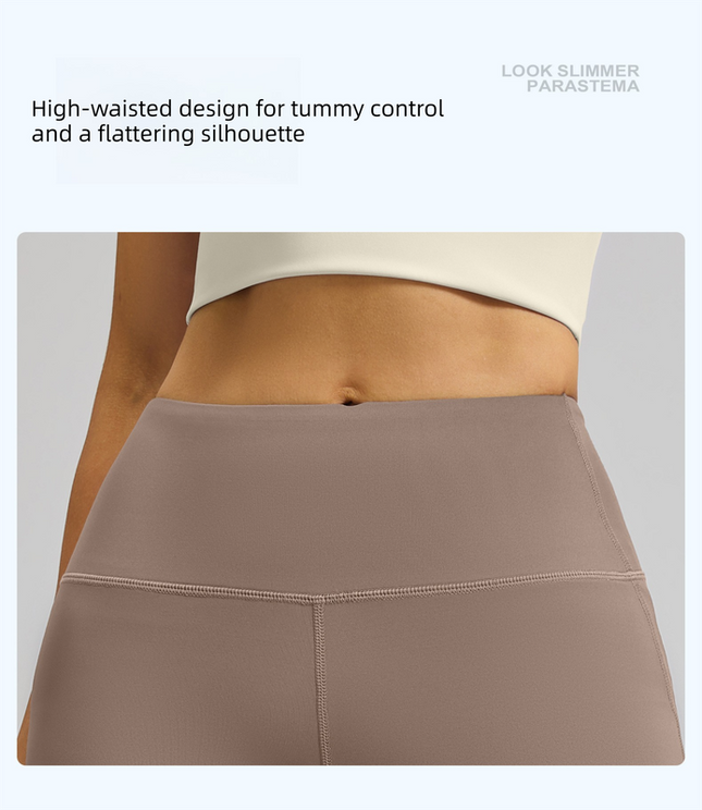 XL Coffee High-Waisted Flared Yoga Pants Sculpting & Slimming Fitness Leggings – product detail
