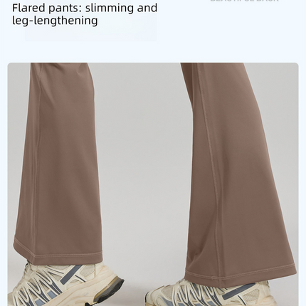 XXL Coffee High-Waisted Flared Yoga Pants – Sculpting & Slimming Fitness Leggings