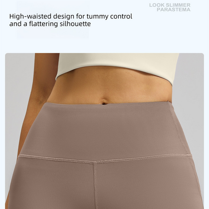 XXXL Coffee High-Waisted Flared Yoga Pants – Sculpting & Slimming Fitness Leggings
