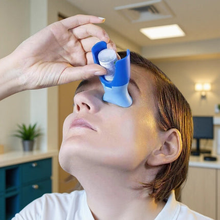Dark Blue Eye Drop Applicator – Safe & Hygienic Eyedrop Dispenser for Precise Application