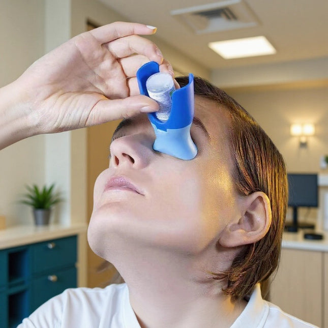 Dark Blue and Light Blue Eye Drop Applicator Safe & Hygienic Eyedrop Dispenser for Precise Application – product detail