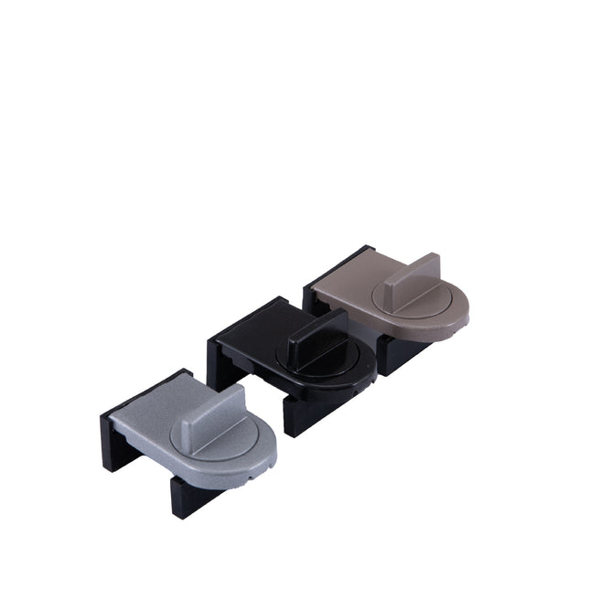 3 Pcs Grey Window Lock & Door Limiting Device Multi-Functional No-Drill Safety Lock for Sliding Windows – product detail