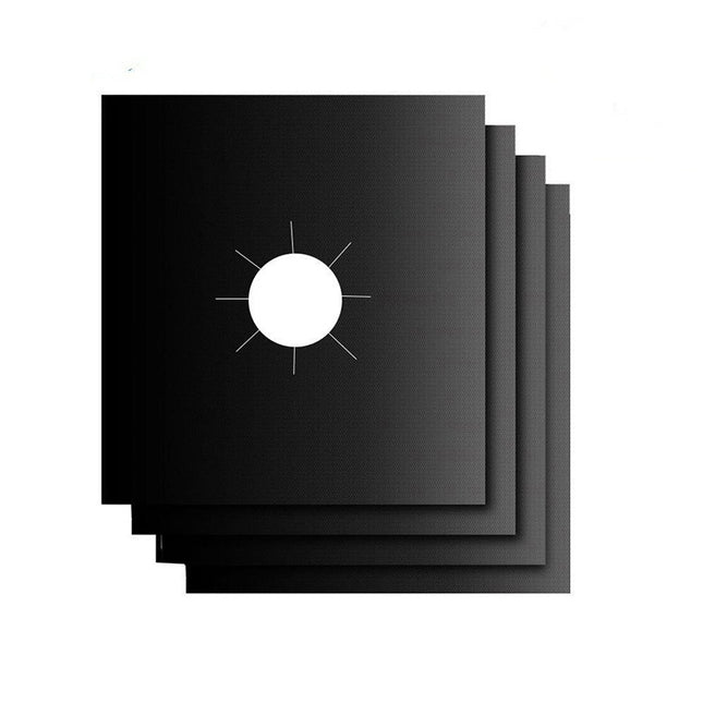 10 Pcs Black Heat-Resistant Gas Stove Mat Non-Stick Teflon Coated Fiberglass Protector for Cooktops (270mm – product detail