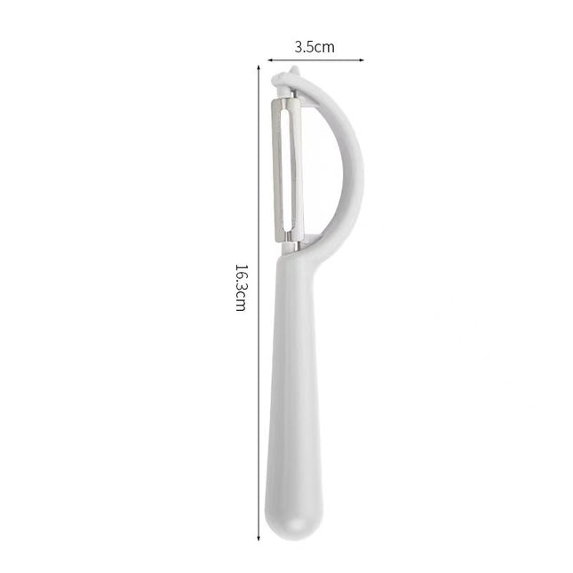 2 Pcs White Multi-Functional Vegetable & Fruit Peeler Stainless Steel Blade with Ergonomic PP Handle (60g)