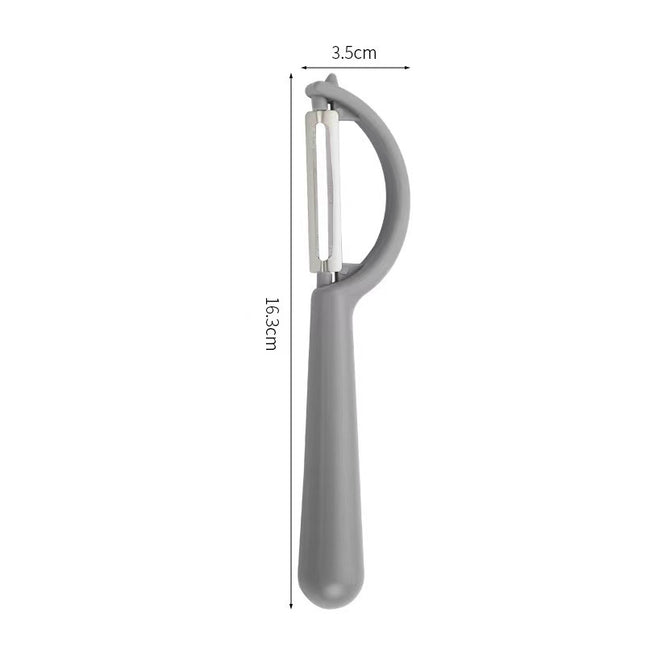 2 Pcs Grey Multi-Functional Vegetable & Fruit Peeler Stainless Steel Blade with Ergonomic PP Handle (60g)