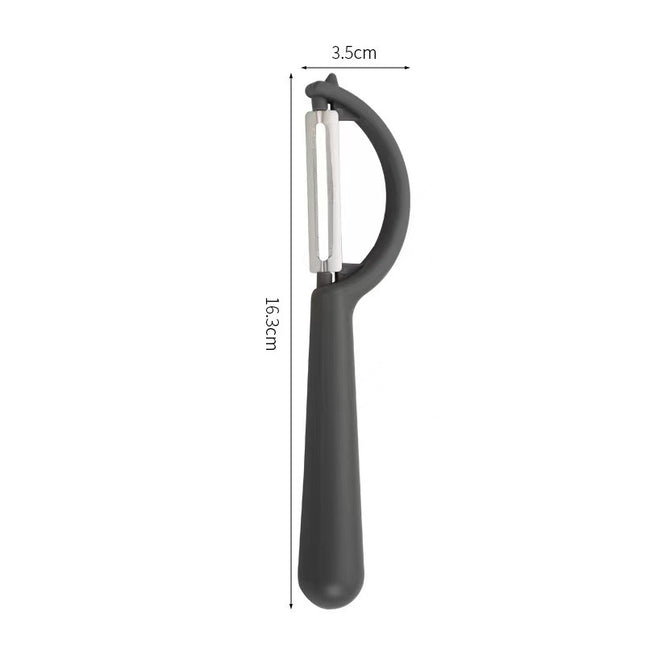 2 Pcs Dark Grey Multi-Functional Vegetable & Fruit Peeler Stainless Steel Blade with Ergonomic PP Handle