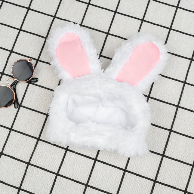 2 Pcs White Adorable Bunny Ears Cat Hat