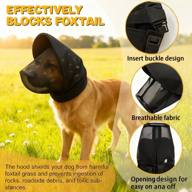 Size L Black Mesh Net Hood for Dogs