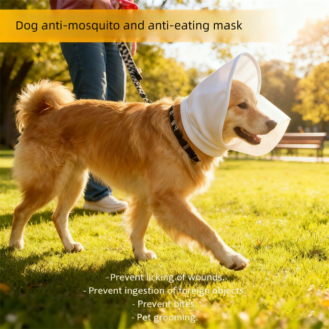 Size XL White Mesh Net Hood for Dogs