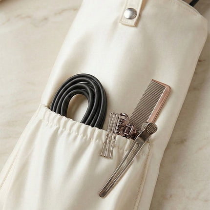 Beige Heat-Resistant Styling Tool Organizer – Compact, Hanging Storage Pouch for Hair Tools