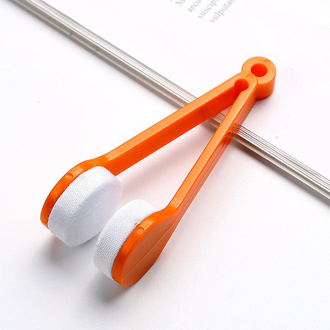 10 Pcs Orange Portable Eyeglass Cleaning Clip