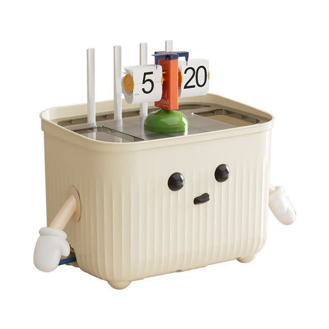 Beige Router Storage Box Multi-Layer Cable Management Organizer for Home Wi-Fi Equipment