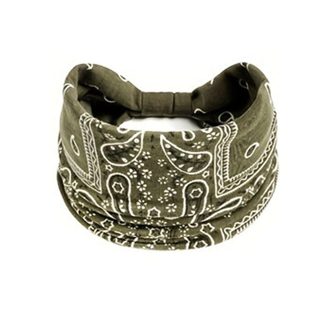 Green Bohemian Yoga Headband Elastic Sweat-Wicking Hairband for Women V888-ELOSUNG47167