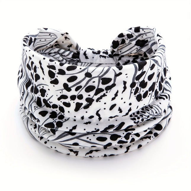 White Polka dot pattern Yoga Headband Elastic Sweat-Wicking Hairband for Women V888-ELOSUNG47171