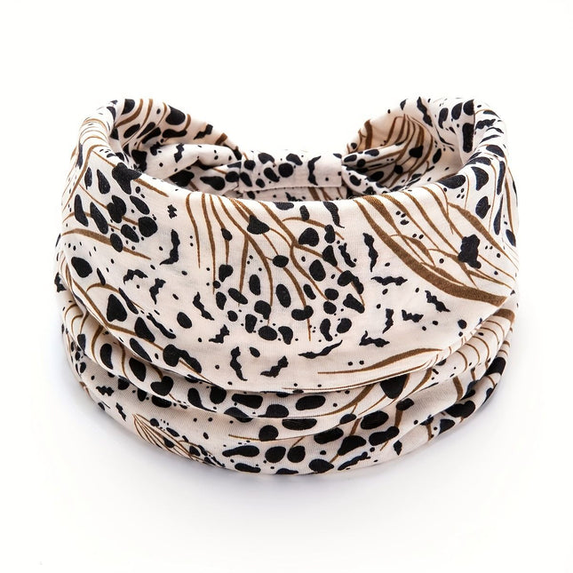 Beige Polka dot pattern Yoga Headband Elastic Sweat-Wicking Hairband for Women V888-ELOSUNG47172