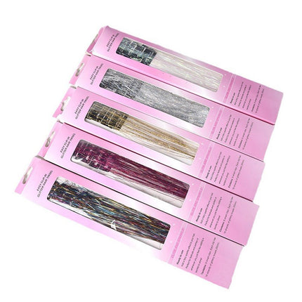 Purple Laser Iridescent Hair Extensions – 12-Piece Clip-In Highlight Strands (High-Temperature Fiber)
