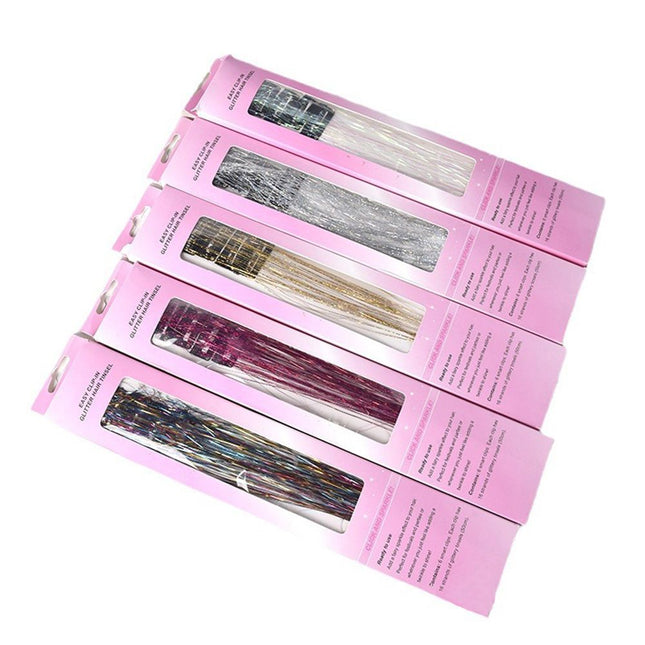 Green Laser Iridescent Hair Extensions 12-Piece Clip-In Highlight Strands (High-Temperature Fiber) – product detail