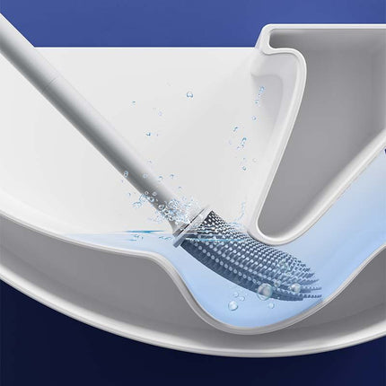 White Wall-Mountable Toilet Brush Set – Soft-Tip 360° Cleaning System