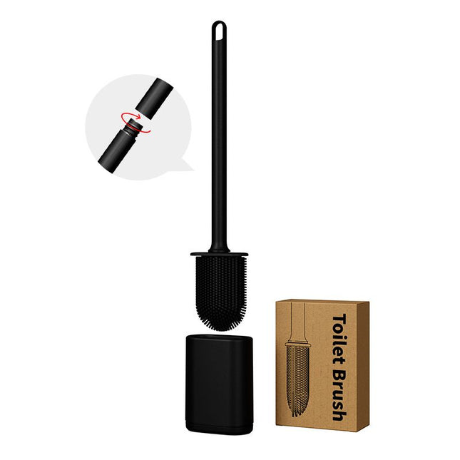 Black Wall-Mountable Toilet Brush Set Soft-Tip 360 Degree Cleaning System V888-ELOSUNG47198