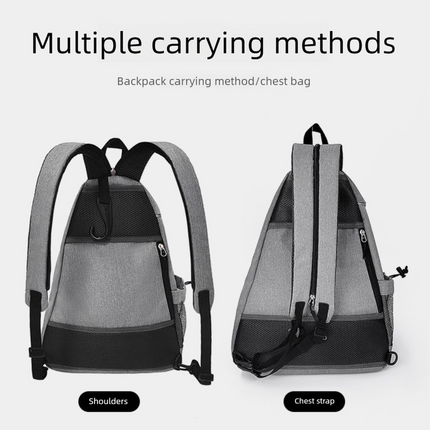 Grey Pickleball Multi-Sport Backpack – Oxford Fabric, Dual-Carry, Smart-Organized