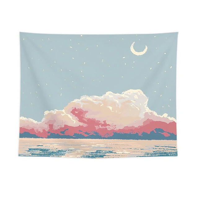 Moonlight by the Sea Design Wall Tapestry V888-ELOSUNG47218