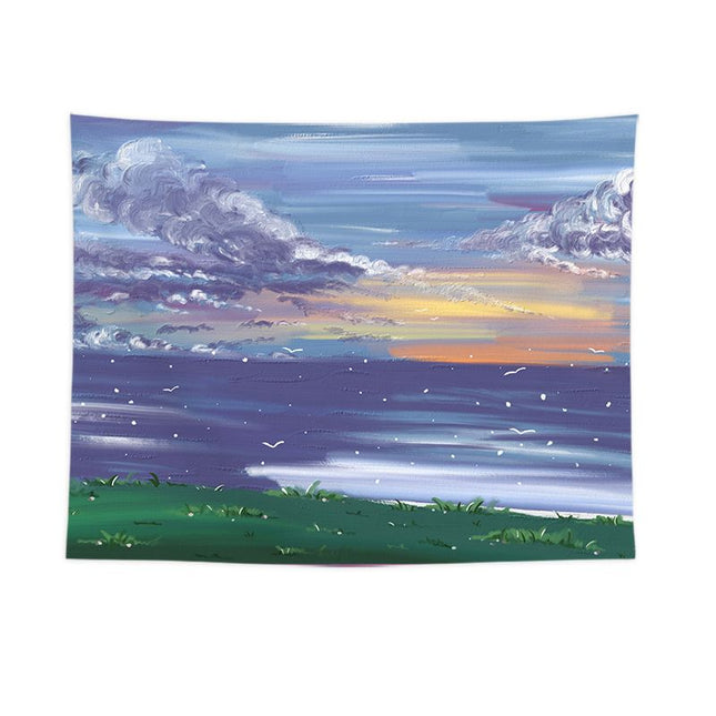 Sunset over a meadow Wall Tapestry V888-ELOSUNG47220