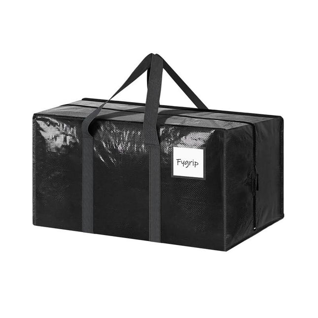 1 Pack Extra Heavy Duty Large Moving Bags with Strong Zipper & Comfortable Handles Sturdy in Black