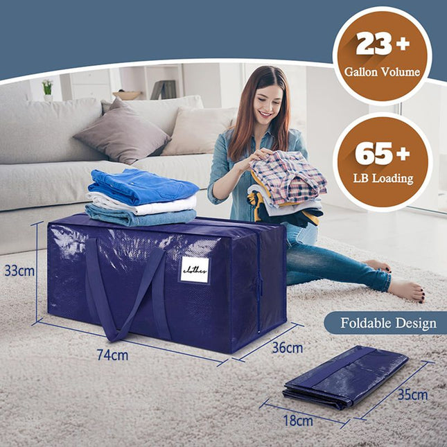 4 Pack Extra Heavy Duty Large Moving Bags with Strong Zipper & Comfortable Handles Sturdy – product detail