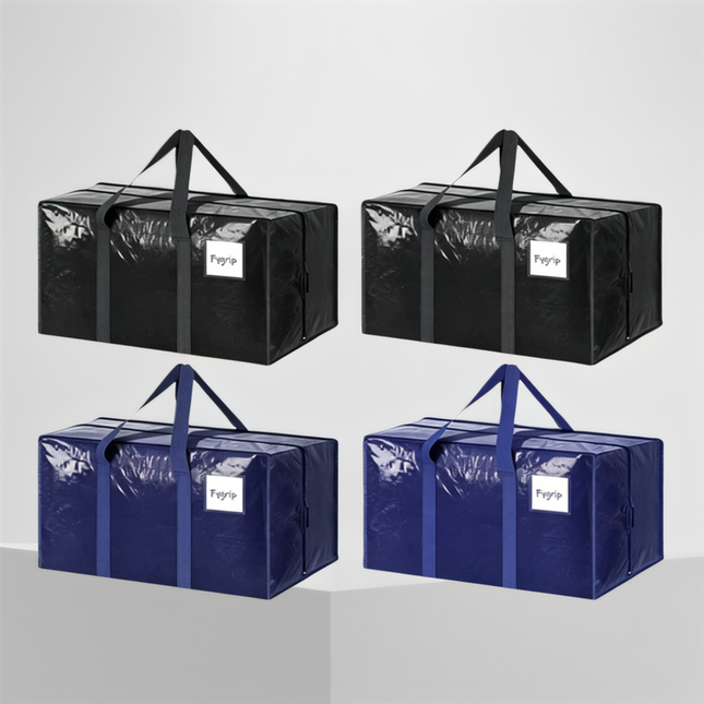 4 Pack (2 Dark Blue Plus 2 Black) Extra Heavy Duty Large Moving Bags with V888-ELOSUNG47235 in Black, Blue
