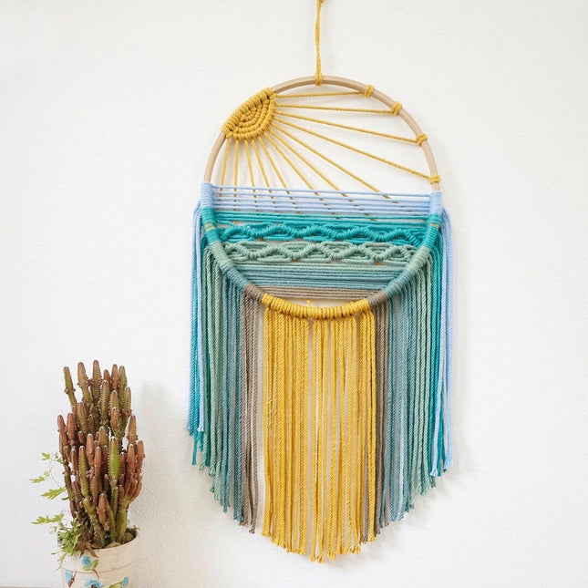 Style 1 Hand-Woven Cotton Rope Sunrise Sunset Wall Hanging