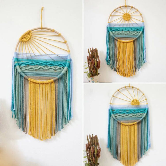 Style 3 Hand-Woven Cotton Rope Sunrise Sunset Wall Hanging – product detail