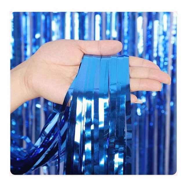 10 Pcs Blue Shiny Tinsel Foil Fringe V888-ELOSUNG47244