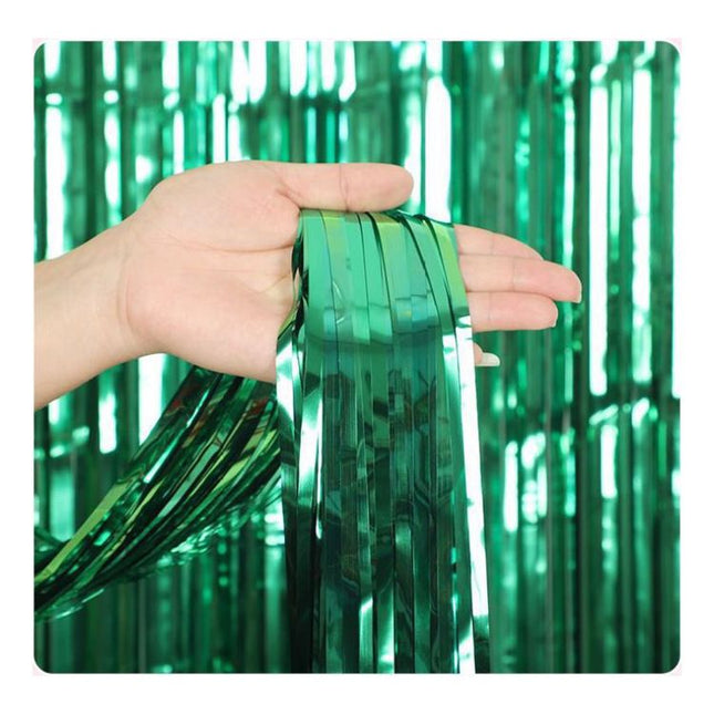10 Pcs Green Shiny Tinsel Foil Fringe V888-ELOSUNG47245