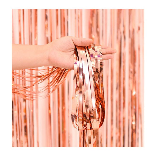 10 Pcs Rose gold Shiny Tinsel Foil Fringe V888-ELOSUNG47246