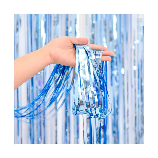 10 Pcs Light blue Shiny Tinsel Foil Fringe V888-ELOSUNG47248