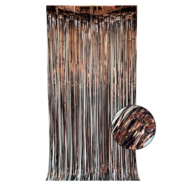 10 Pcs Brown Shiny Tinsel Foil Fringe V888-ELOSUNG47249