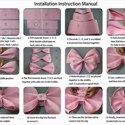 Dark Red EVA Bow Decoration DIY Kit - 75cm x 100cm DIY Party & Event Backdrop Bow for Valentine's Day, Christmas, Birthday, Wedding, Shop Display
