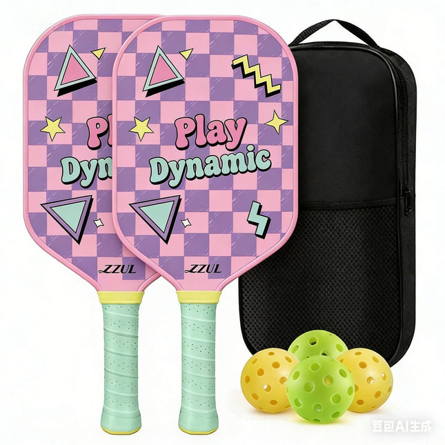 Pink and Purple Pickleball Paddle V888-ELOSUNG47267